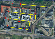 Campusplan mit aktuellen Sperrungen