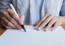 Unterschrift unter ein Dokument Unterschrift unter ein Dokument